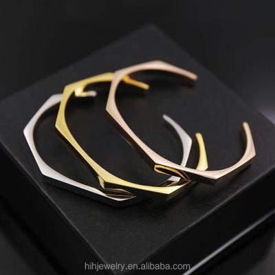 China Wholesale Fashion Stainless Steel Plain Cuff Plain Metal Wearing Bracelet For Men for sale