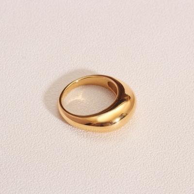 China Women Accessories Lead Free Nickel Free 18k Gold Plated Stainless Steel Simple Design Irregular Wedding Rings Jewelry Women for sale