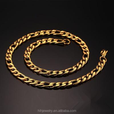 China Figaro Chains Women and Men18K Gold Plated Stainless Steel Figaro Chains Different Types of Necklace Chains Jewelry for sale