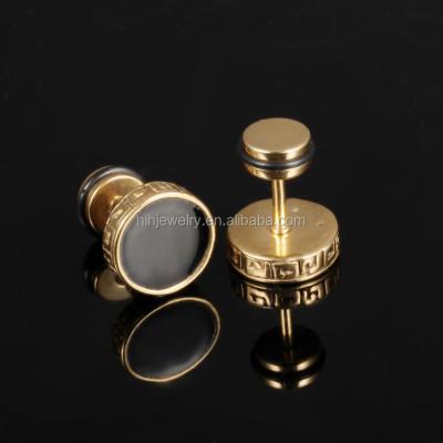 China Wholesale Stainless Steel Fancy Greek Stud Earrings Men's Stick Earrings Jewelry for sale