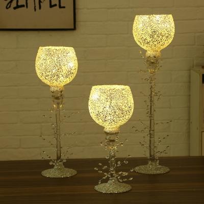 China Home Decoration Wholesale Crystal Candle Holder European Candlelight Dinner Confession Wedding Furniture Ornament for sale