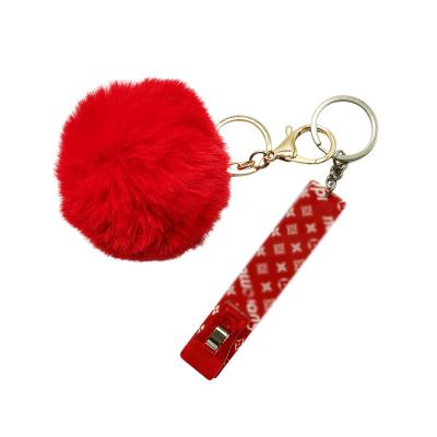 China Wholesale INS Decoration Plush Ball Key Chain Nail Card Reader Key Chain Backpack Home Lighting Hot Selling Pendant for sale