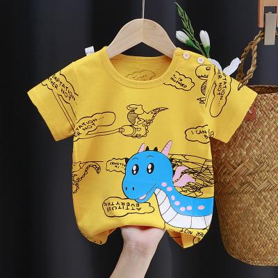 China 202 Summer Children's New Hot Baby Boy Bubble Romper Spring And Summer Children's T-shirt Loose Cute Soft Casual Cartoon Printed Ins Sleeved Fashionable Short for sale