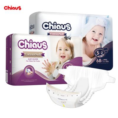 China Chiaus Baby Diapers Embroidered Cottony Soft Dual Core Disposable Diaper for sale