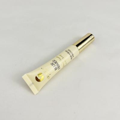 China OEM Eco-Friendly Plastic ACP Cosmetic Empty Lipstick Tube With Brush Packaging Gold Lip Gloss Cosmetic Tube for sale