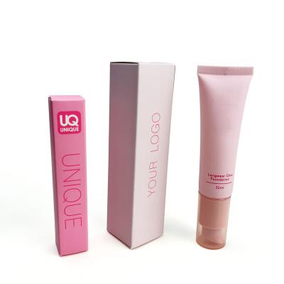 China Costom Sakura Pink Foundation Container Environmental Cute Cosmetic Pump Friendly Biodegradable Plastic Squeeze Cosmetic Tube for sale