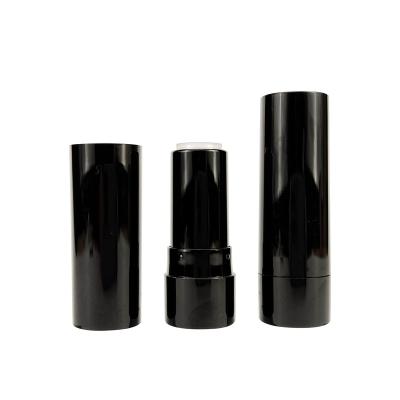 China Custom Logo Lipstick Tube Cosmetic Packaging Round Press Black Empty Lipstick Container for sale