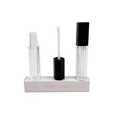 China Black Handle Mini Lip Gloss Containers Safe and Healthy Hexagon Shape Cosmetic Tube for sale