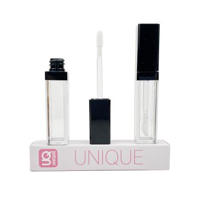 China Logo Plastic Packaging Cosmetic Square Custom Tubes Clear Lip Gloss Tube for sale