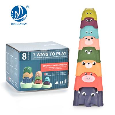 China Bath Toy Bemay Toys Educational Multicolored Stacking And Nesting Bath Animal Toys For Children for sale