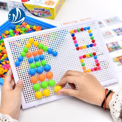 China Bemay Toy Mushroom Nails Pegboard Jigsaw Building Block Educational Toys Puzzle Building Block DIY Educational Mosaic for sale