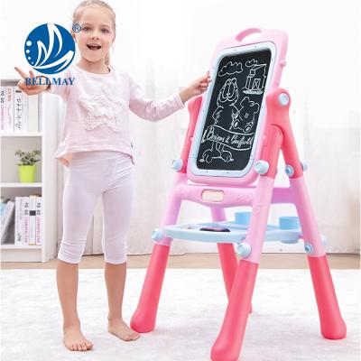 China Bemay Toy Children Plastic Double Side Long Vintages Magnetic Drawing Board Toys Drawing Board Toy With Stand for sale