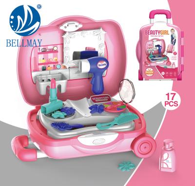 China Bemay Plastic Toy Pretend Play Game Beauty Girls Suitcase Set Toys Kids Pretend Play Make Up Toys for sale