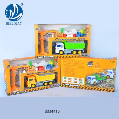 China Toy Bemay Toy Engineering Set Two Mixed Color Dumper Truck Friction Toy Vehicle Car Car for sale