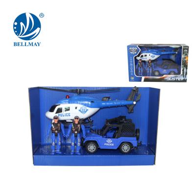 China Bemay Toy City Keepers Police Toy Car Airport Police Plane Set Toy Pull Back Plane Set For Kid for sale