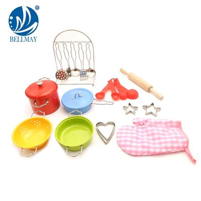 China Bemay Toy Children's Play Kitchen Accessories Kid Popular Toy Colorful Cookware Set Kid's Play Kitchen for sale