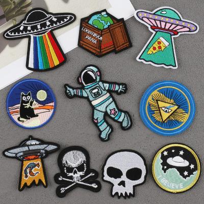 China Promotion Sustainable Sale Alien Spaceship Applique Patch UFO Patches Supplies For T-shirt/Coat/Hat/Bag/Jacket Apparel DIY for sale