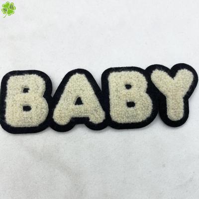 China 3D Chenille Embroidery Patch Custom Bulk Heat Transfer Letter Iron On Patches For Apparel for sale