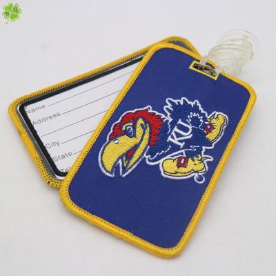 China Eco-firendly embroidered luggage tag with MA logo is environment friendly and durable for sale