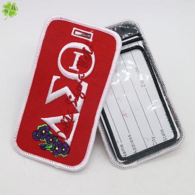 China Eco-firendly Provide Professional Embroidery Service, Greek Style Embroidered Luggage Tag Label for sale