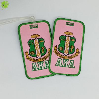 China High Quality Sorority Sisterhood Clothing Greek Embroidery Gifts Key Chain Luggage Tags for sale