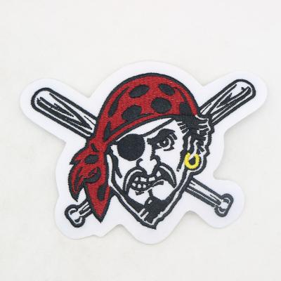 China Handmade Wholesale Custom Skull Embroidery Badges, Personalized Customized Baseball Team Logo for sale