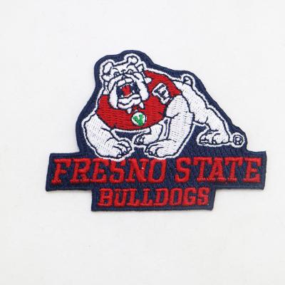 China Handmade Customize Your Favorite Personalized Patch Fresno Fierce Bulldog Embroidered Patch, 100% Embroidery for sale