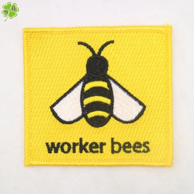 China Handmade cute little bee sews hand embroidered patches for sale