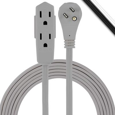 China Indoor Home Appliance Extension Cord 15 Ft 3 Floor Power Cable Outlets Profiles Flat Plug Power Strip for sale