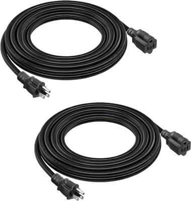 China Home Appliance 15FT 2 Pack Heavy Duty Power Cord With Extension Cord For Indoor And Outdoor Use for sale