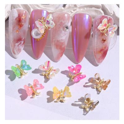 China Easy Apply Colorful Nail Art Decoration Butterfly 3D Crystal Nail Stick Nail Jewelry DIY for sale