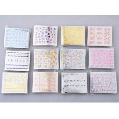 China Remove Nail Stickers Wholesale 3D Nail Stickers Nail Decals 50 sheets/set for sale