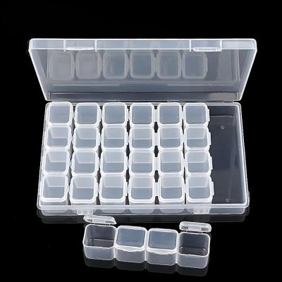 China 28 Grid Viable Clear Storage Box Container For Nail Decoration for sale