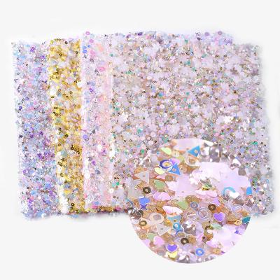 China Trendy Chart Mat Nail Jewelry Props Marine Shell Sequin Nail Art Mat Starfish Snowflake Mixed Nail Sequin for sale