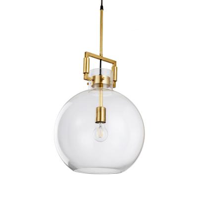 China Chandlier Modern Contemporary Brass Chandelier With Glass Ball Pendant Lamps Post Modern Simple Copper Pendant Light Fixtures For Dining Room for sale