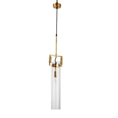 China Modern Chandlier Modern Brass and Glass Led Chandelier with Gold Copper Simple Design Contemporary Bar Type Pendant Lights for sale