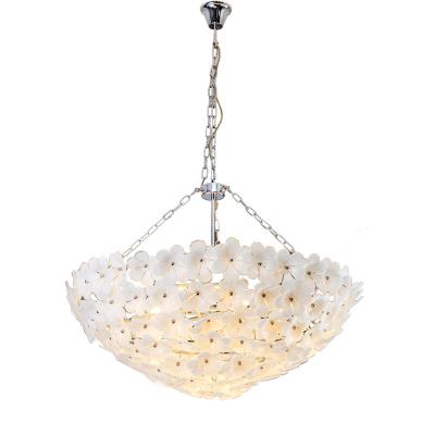 China Modern Wedding Sphere Chandelier White Flower Chandelier Light Pendant Wholesale for sale