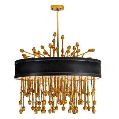 China Modern Led Chandelier Design Bronze American Country Black And Gold Color Incredible Spark Contracted Pendant Lamp for sale