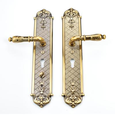 China Zinc Plate Apartment China Factory Vintage Brass Finish Zinc Door Handle for sale