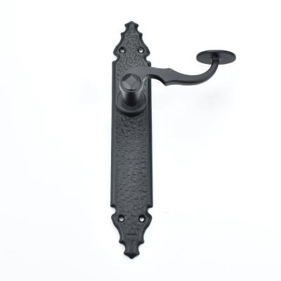 China Apartment Interior Plate Square Black Zinc Modern Door Handles And Handle Black Zinc Plate for sale