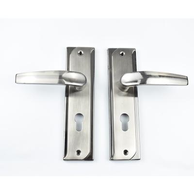 China Apartment Baolai Hardware Steel Plate Door Handle Stainless Modern Plate Door Handle for sale