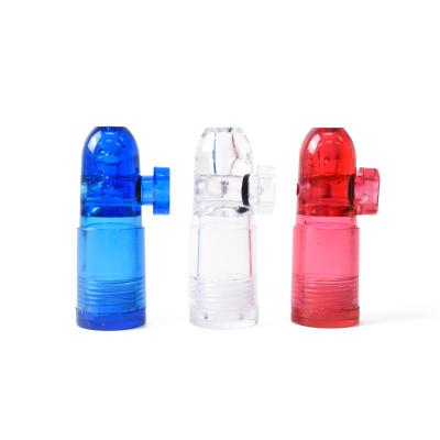 China Bullet Tobacco Container Sniffer Spoon Snorter Pendants Smoking Pipe Acrylic Snuff Bottle Contemporary Plastic for sale