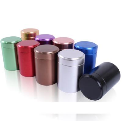 China Custom New Logo Smoke Proof Herb Accessories Portable Metal Stash Container Aluminum Pot Smell Proof Drink for sale