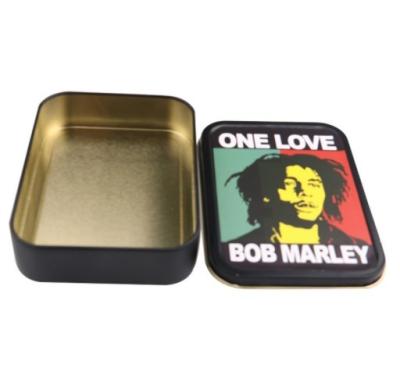 China Custom Metal Logo Cartoon Tobacco 20 Pcs Storage Cigarette Holder Metal Rolling Box for sale