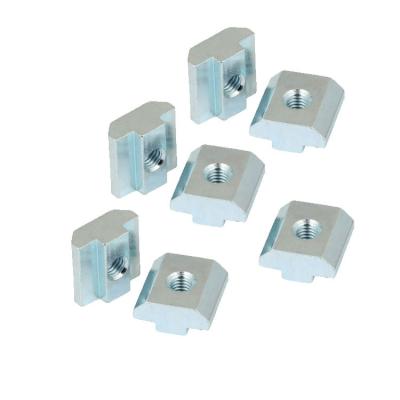 China Aluminum profile 1/4-20 t nut aluminum square 3/8 m5 m6 m10 t nut stainless steel slot nut sliding drop in T-nuts for sale