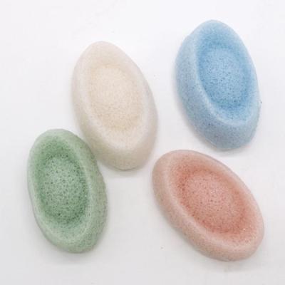 China All natural good quality Private label Bath Eco baby shower Yuanbao shape cleaning konjac sponge naturally for Bath shower sponges for sale