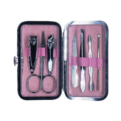 China Daily Nail Care Tools Nail Scissors Grooming Kit Cartoon Kitty Cat Mini Manicure Set Leather Nail Clippers Set for sale