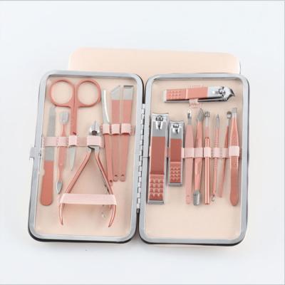 China Daily Nail Care Tools Custom Logo 16 in 1 Nail Clippers Manicure and Pedicure Set for Women Grooming for sale