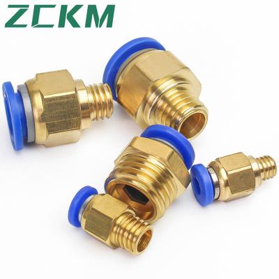 China Building Material Stores PC 4mm Straight Plastic Tube 1/4 Thread Pneumatic Fitting One Touch Fitting Quick Connectors for sale