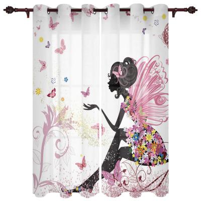 China Modern Blackout Home Decor Curttain Window Curtain Polyester Curtain With Cartoon Black Girl for sale